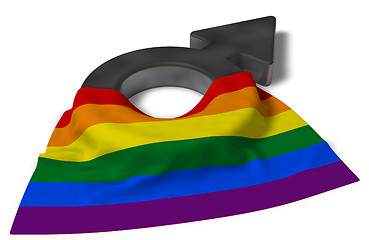 Image showing male symbol and rainbow flag - 3d rendering