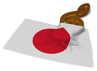 Image showing clef symbol symbol and flag of japan - 3d rendering