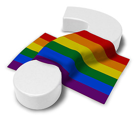 Image showing question mark and rainbow flag - 3d illustration