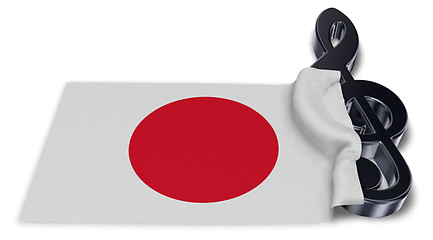 Image showing clef symbol symbol and flag of japan - 3d rendering