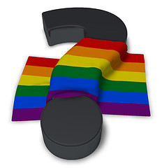 Image showing question mark and rainbow flag - 3d illustration