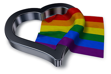 Image showing rainbow flag and heart symbol - 3d rendering