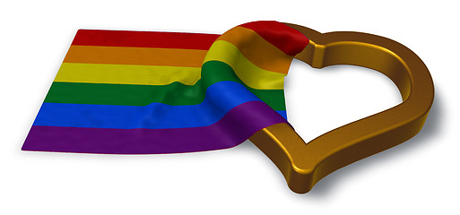 Image showing rainbow flag and heart symbol - 3d rendering