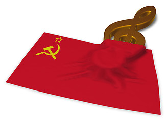 Image showing clef and flag of the soviet union - 3d rendering