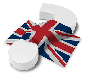 Image showing question mark and flag of the uk - 3d illustration