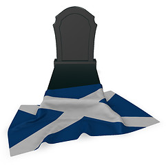 Image showing gravestone and flag of scotland - 3d rendering