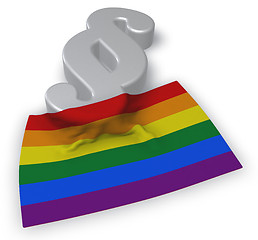 Image showing paragraph symbol and rainbow flag - 3d rendering