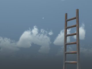 Image showing ladder in front of cloudy sky - 3d illustration