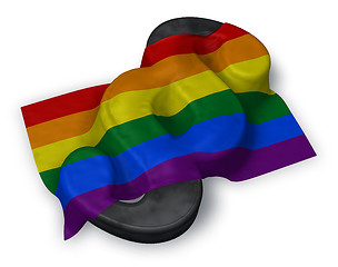 Image showing paragraph symbol and rainbow flag - 3d rendering