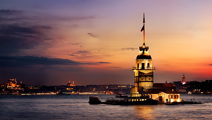 Image showing Maiden Tower at sunset