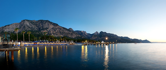 Image showing Sea and mountains in evening