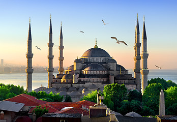 Image showing Blue Mosque at sunrise