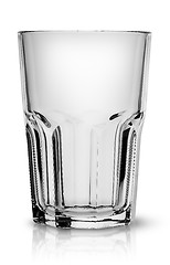 Image showing Empty faceted glass for smoothies