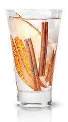 Image showing Refreshing lemonade cinnamon with pear