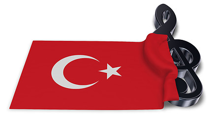 Image showing clef symbol symbol and flag of turkey - 3d rendering