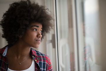 Image showing portrait of a young beautiful black woman