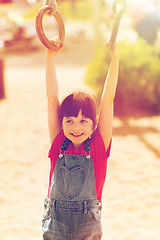 Image showing happy little girl on children playground