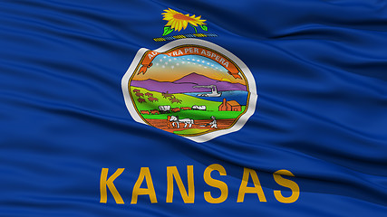 Image showing Closeup Kansas Flag, USA state