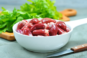 Image showing raw chicken hearts