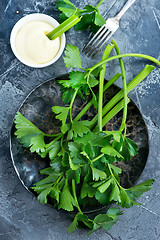 Image showing celery with sauce