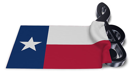 Image showing clef symbol and flag of texas - 3d rendering