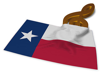 Image showing clef symbol and flag of texas - 3d rendering