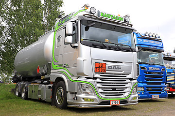 Image showing Silver DAF XF 105 Tank Truck of Rautalin on the Show