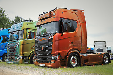 Image showing Two NextGen Scania S580 Trucks of Martin Pakos