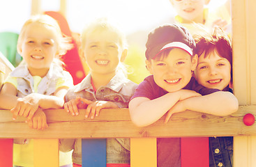 Image showing group of happy kids on children playground