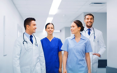 Image showing happy group of medics or doctors at hospital