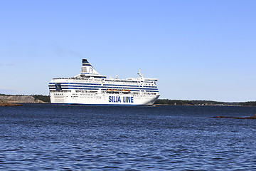 Image showing Silja Symphony Cruise Ferry and Blue Sea