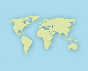 Image showing Map of the world with shadow