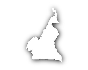 Image showing Map of Cameroon with shadow