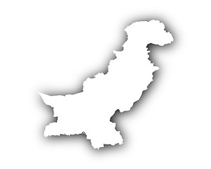 Image showing Map of Pakistan with shadow