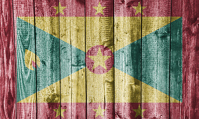 Image showing Flag of Grenada on weathered wood