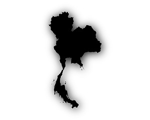 Image showing Map of Thailand with shadow