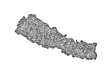 Image showing Map of Nepal on poppy seeds