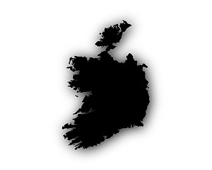 Image showing Map of Ireland with shadow