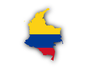 Image showing Map and flag of Colombia