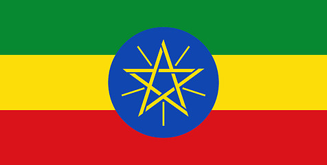 Image showing Colored flag of Ethiopia