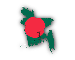 Image showing Map and flag of Bangladesh