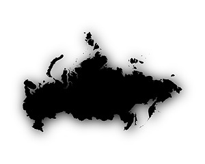 Image showing Map of Russia with shadow