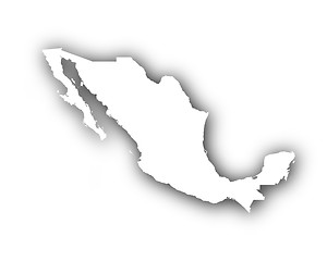 Image showing Map of Mexico with shadow