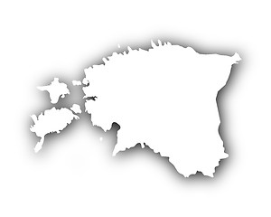 Image showing Map of Estonia with shadow