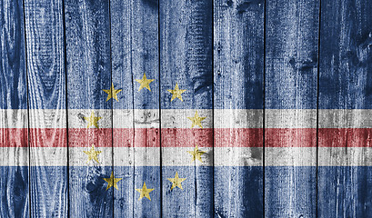 Image showing Flag of Cape Verde on weathered wood