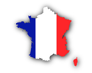 Image showing Map and flag of France