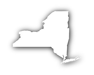 Image showing Map of New York with shadow