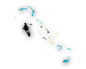 Image showing Map and flag of the Bahamas