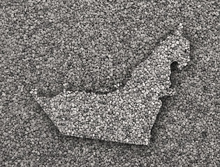 Image showing Map of United Arab Emirates on poppy seeds