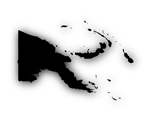 Image showing Map of Papua New Guinea with shadow
